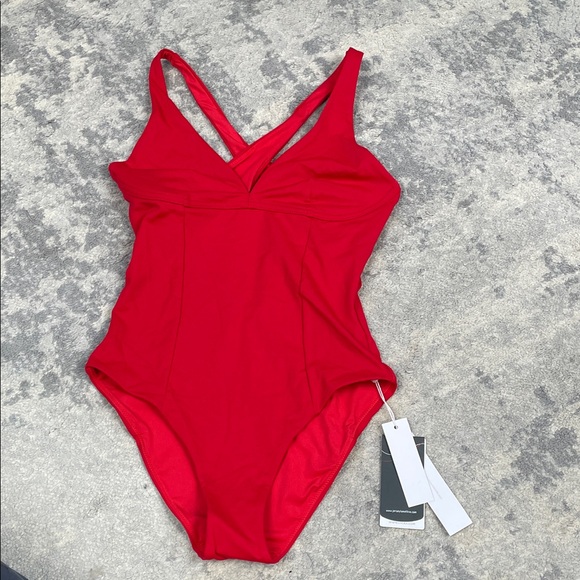 NWT Skin The Devon Cutout Swimsuit In Red One Piece Sz XS - Picture 2 of 10